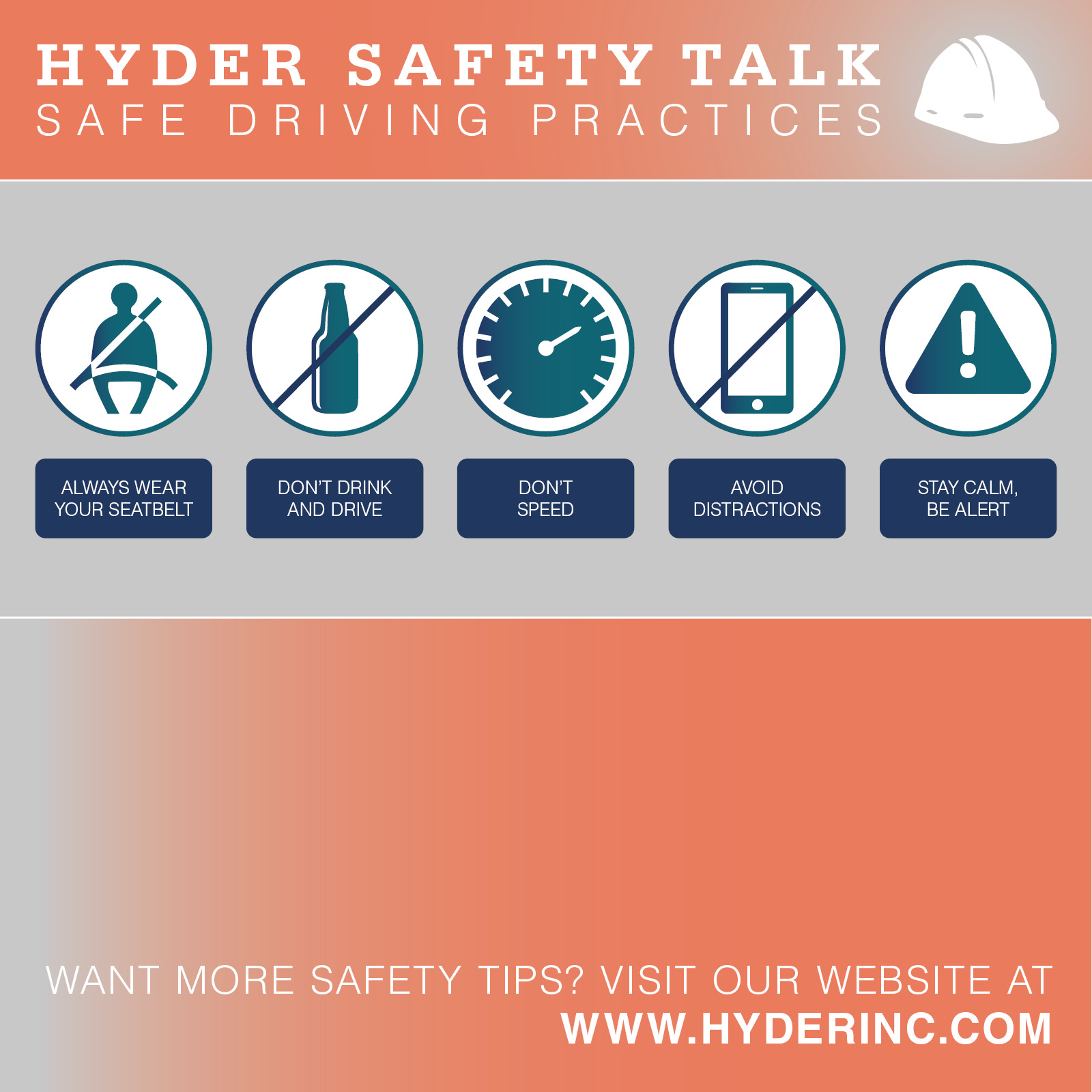 Safety TalkSafe Driving Practices - Hyder Construction